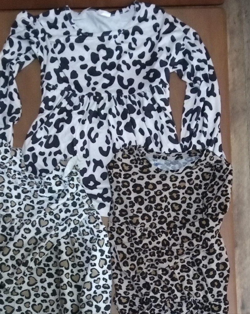 Leopard Print Tops- Black and Gray and Brown